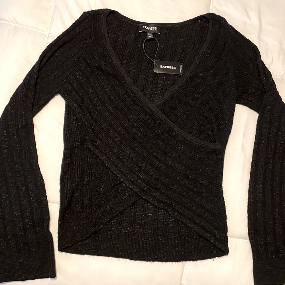 Express Wrap Front Sweater